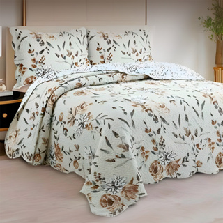 Kit Cobre Leito Colcha Solteiro Casal Queen King 3 Peças Dupla Face Estampada Toque Macio Com Porta Travesseiro em Oferta na Shopee