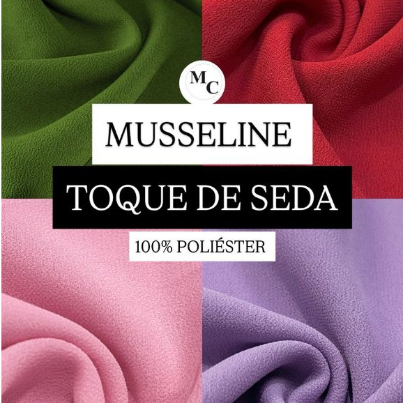 5 Metros Tecido Musseline Toque de Seda Musseline Chiffon Lisa X 1,50 LARGURA
