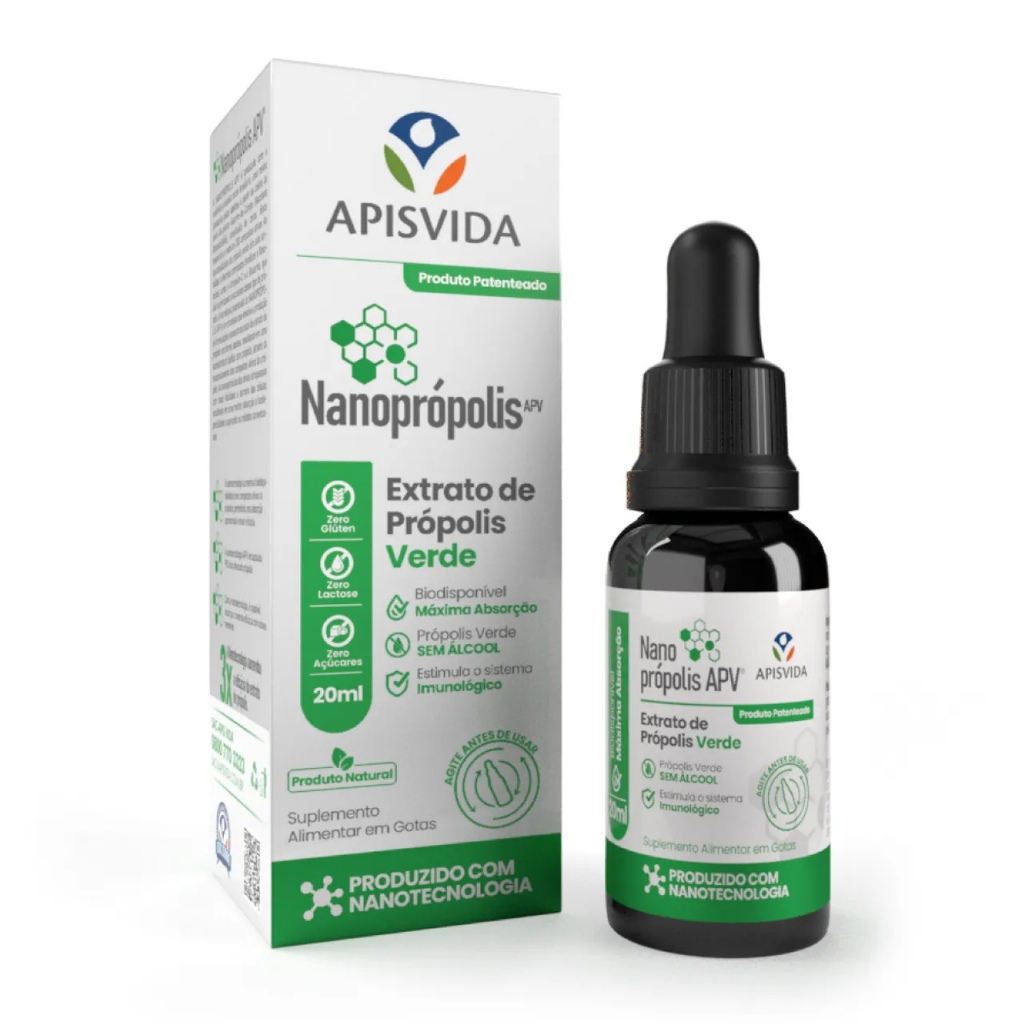 APISVIDA Nanoprópolis – Extrato de Própolis Verde 20mL | Alta Concentração com Nanotecnologia em Oferta na Shopee