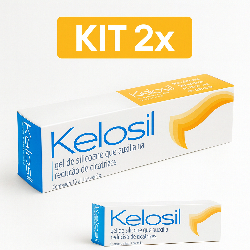 Kit 2x Gel Silicone Kelosil Original Redução Cicatriz e Queloide Pós Cirurgia Secagem Rápida 15G em Oferta na Shopee