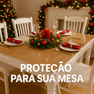 Toalha de Mesa Transparente Premium 0,10mm – Impermeável e Resistente – Perfeita para Mesa Posta e Festas em Oferta na Shopee