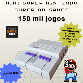 Game Console Retro Super Nintendo 3D Games Com 150 Mil Jogos Classicos Com 2 Controles em Oferta na Shopee