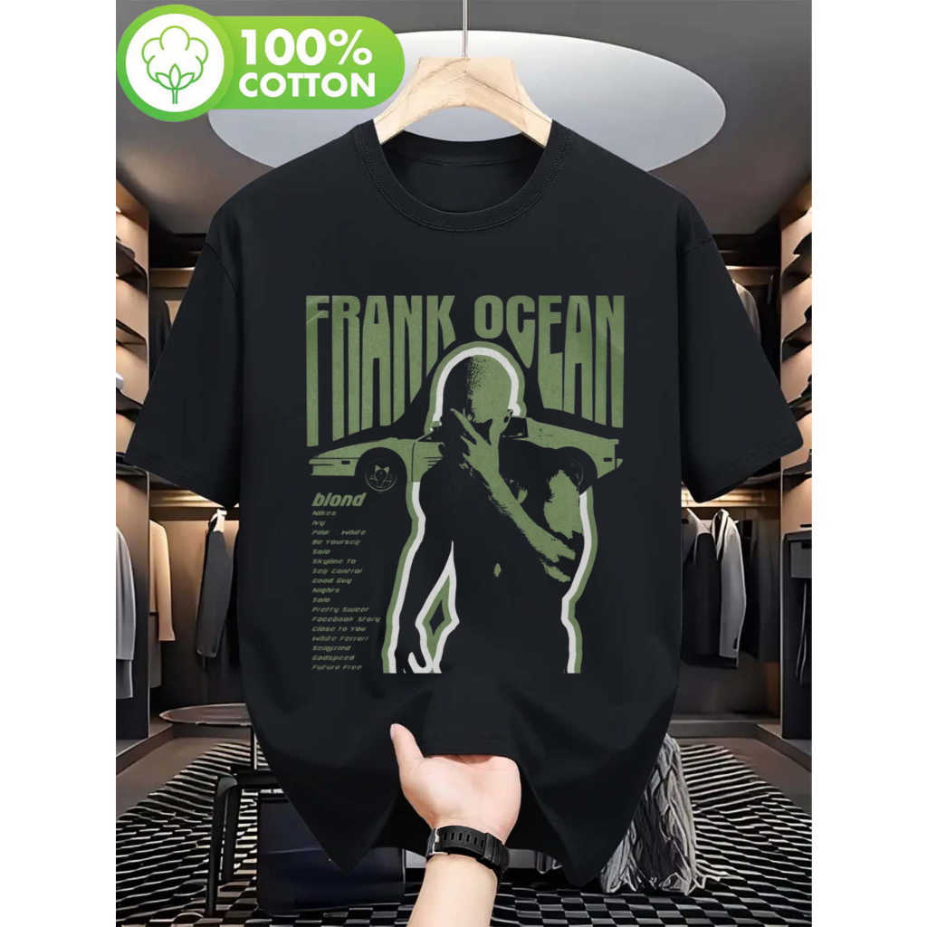 Camisa camiseta t-shirt básica "Frank Ocean Blond Ferrari estampa verde"