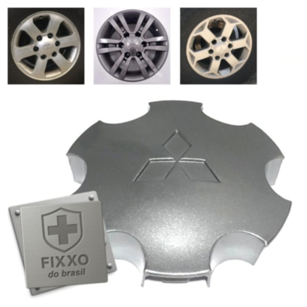4 Calotinha De Roda L200 Outdoor Pajero Sport 06 A 12 Prata Prata Gc.556