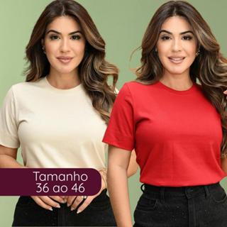 BLUSA FEMININA GOLA O LISA MENEGOTTI 100% ALGODÃO em Oferta na Shopee