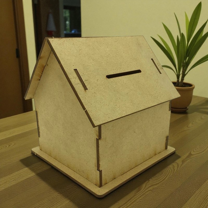 Casa Casinha Cofre Cofrinho Presente Lembrancinha Festa em Mdf Cru