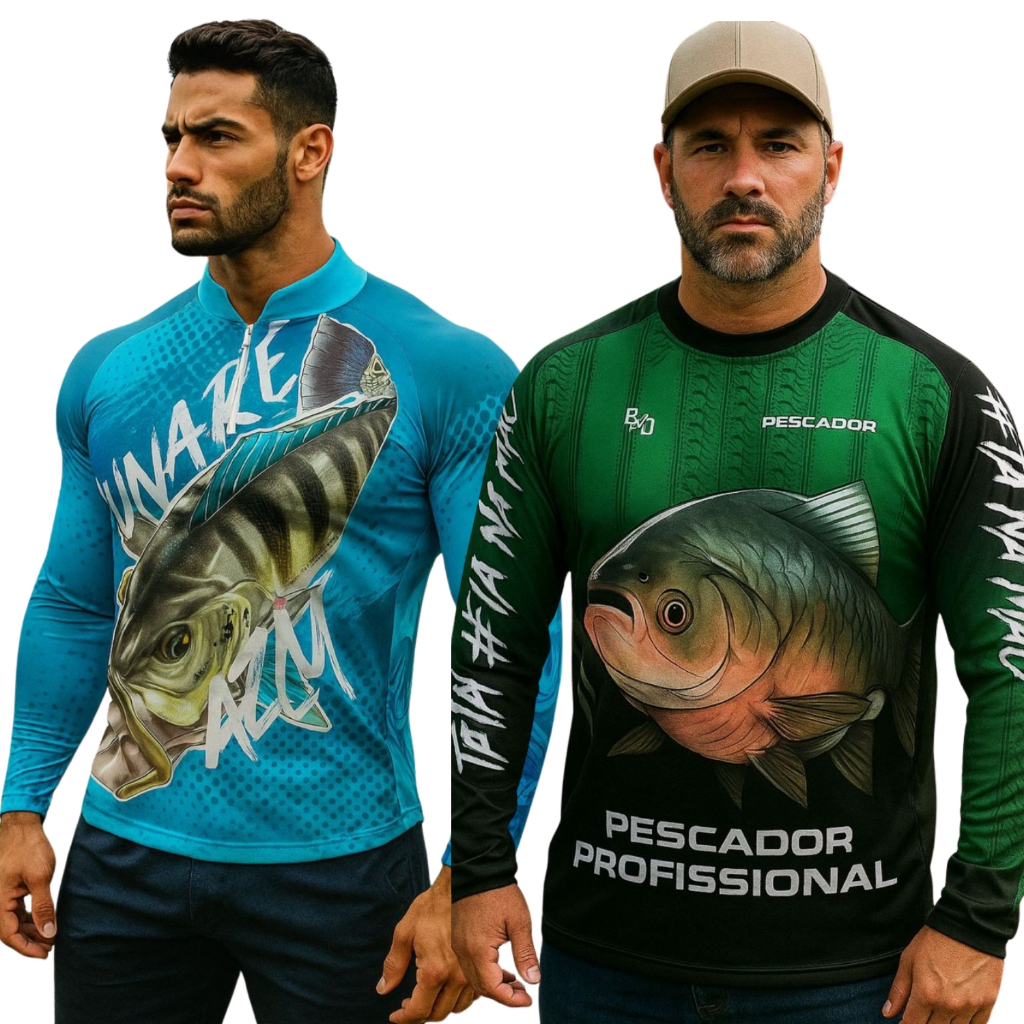 Camisa de Pesca Proteção Solar Uv50 Lançamento Blusa Com Tecido Dry fit Camiseta Peixe DE Pescaria