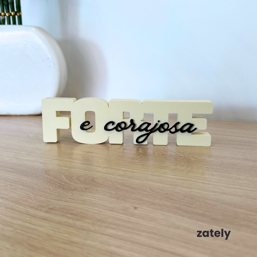 Frase Forte e Corajosa - Decoração, presente - Zately em Oferta na Shopee