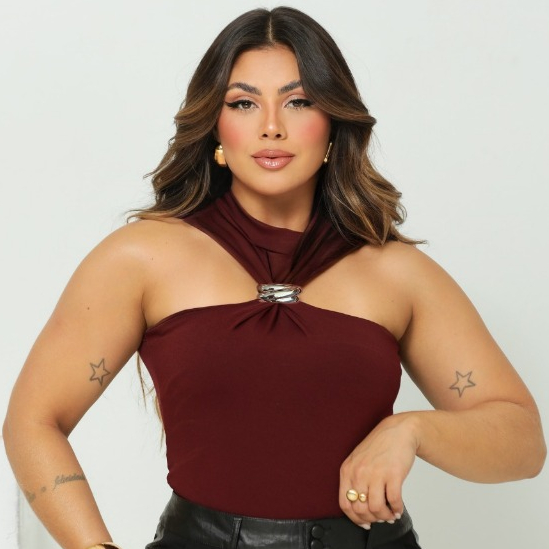 Body Feminino Gola Alta Fivela Orgânica em Oferta na Shopee