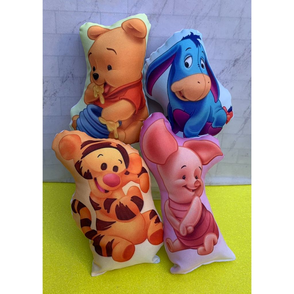 Kit 5 Almofadinhas Formato Ursinho Pooh Aniversário Lembrancinha Festa Infantil Personalizados
