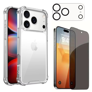 Capa Anti Impacto + Película 3d 9d Priva + Película Câmera P/ iPhone 17, 17 Air, 17 Pro, 17 Pro Max em Oferta na Shopee