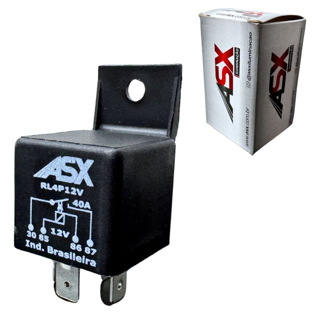 Relé Auxiliar Universal 12v 40a 4 Pinos Asx  Rl4p12v em Oferta na Shopee