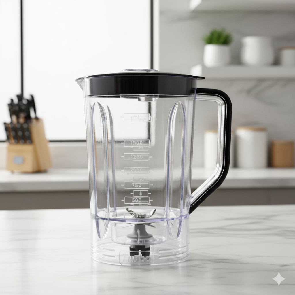 Copo Para Liquidificador Compatível Turbo Power L-99 FB / L-99 FR Tampa Preta