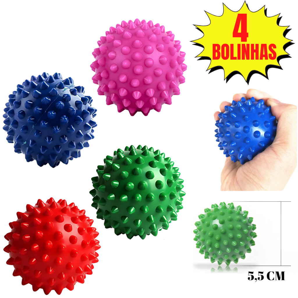 Kit 4 Bolinhas Cravo Pet Fisioterapia Anti Stress