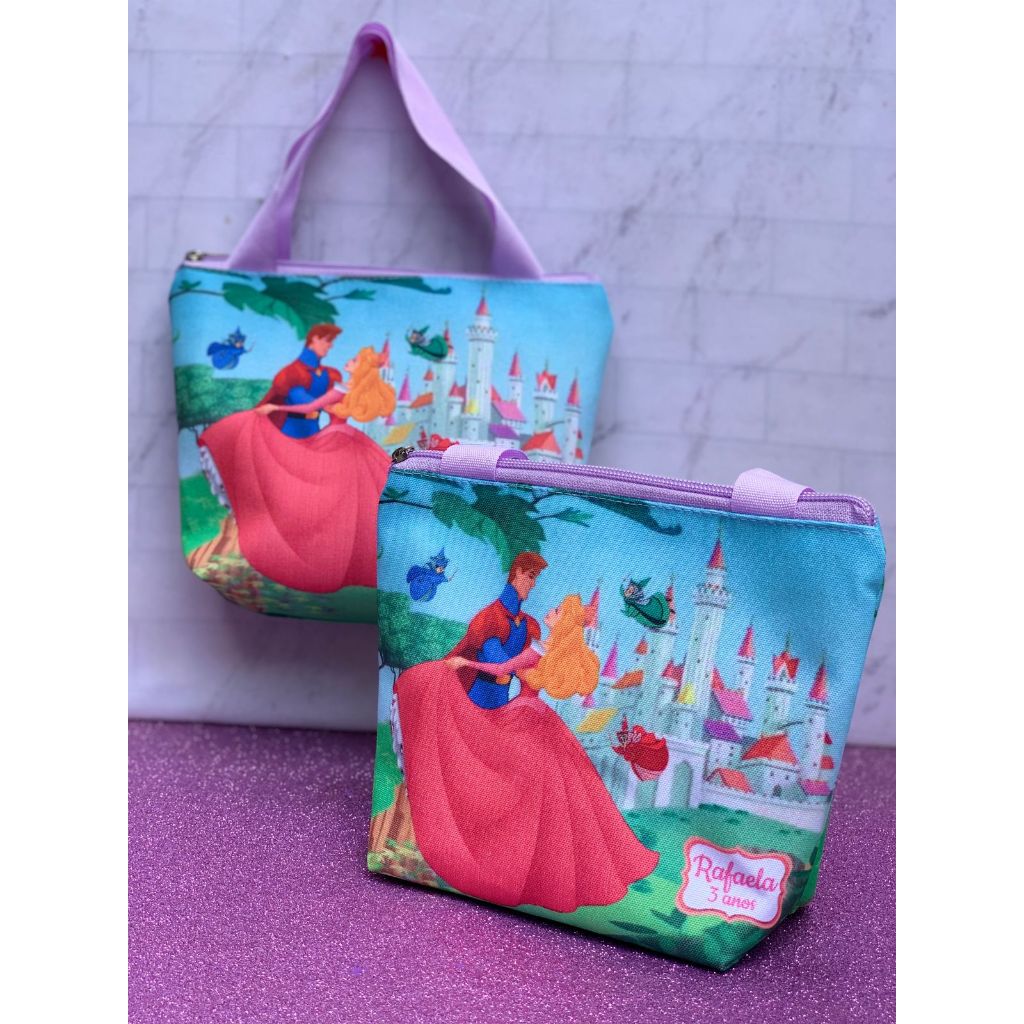 Bolsinha de Mão Personalizada A Bela Adormecida Festa Lembrancinha Aniversário Infantil