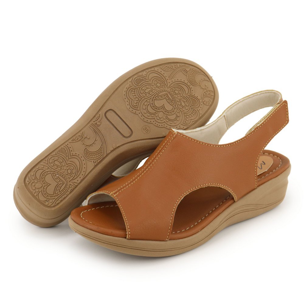 Sandália Ortopédica Versátil Leve Conforto Anabela Bico Fechado