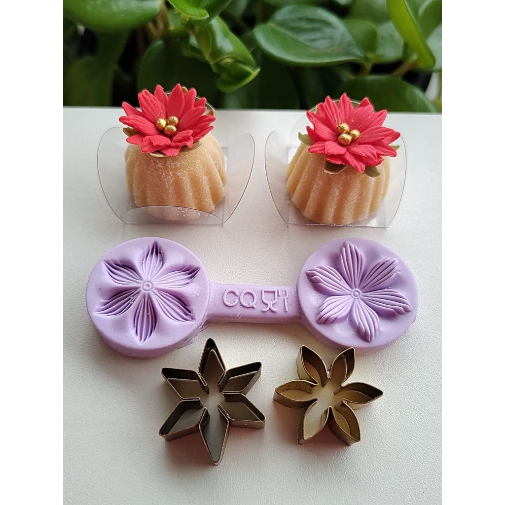 Mini kit cortador e frisador flor natalina e jasmim colibri
