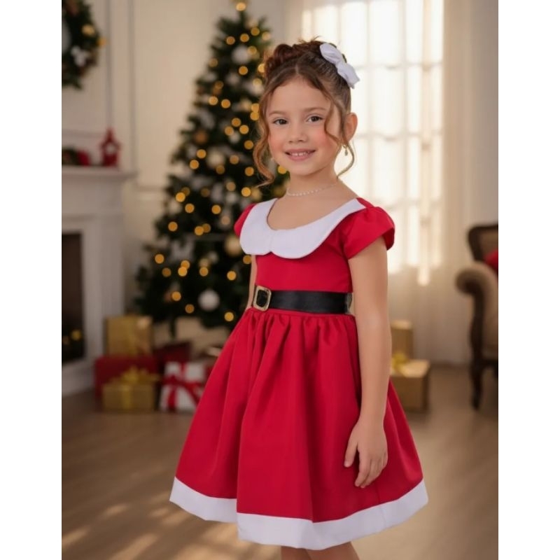 vestido mamãe noel fantasia natal infantil