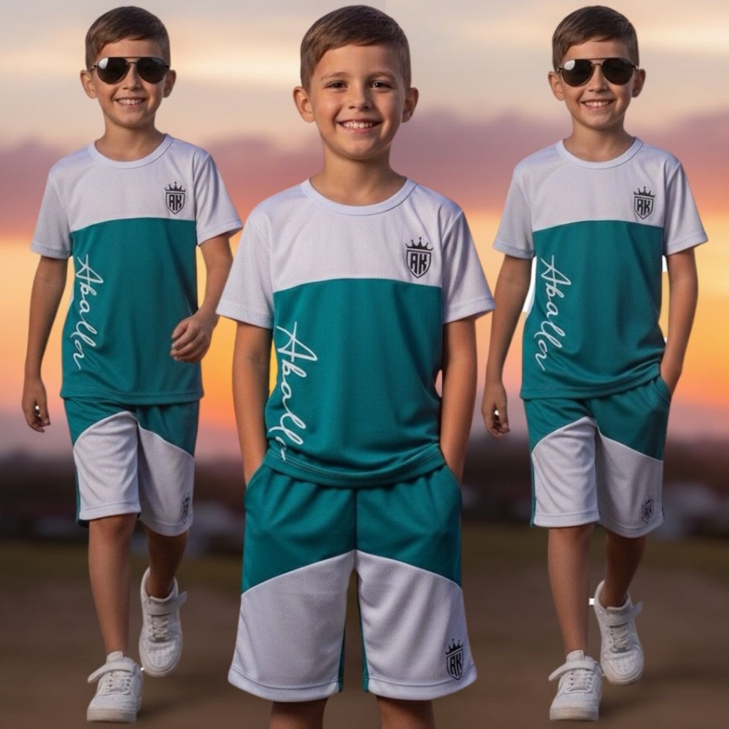 Conjunto Masculino Infantil Abrigo Juvenil Verão Lançamento Top em Oferta na Shopee
