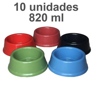 Kit 10 Comedouro 820ml Pote de Ração e Água Médio para Cachorro e Gato em Oferta na Shopee