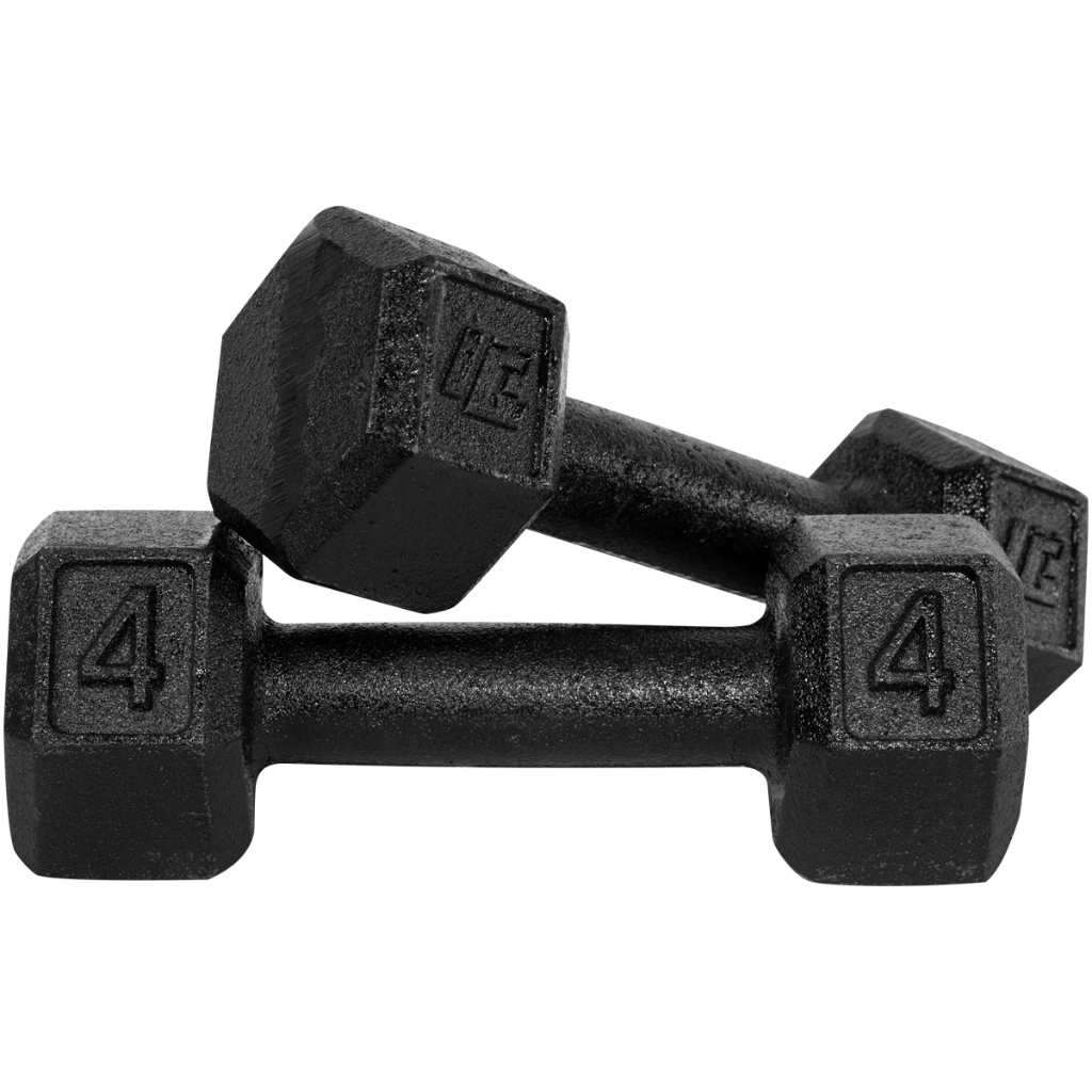 Halter Dumbell 4kg Sextavado Pintado Peso De Academia Para Treino Musculação