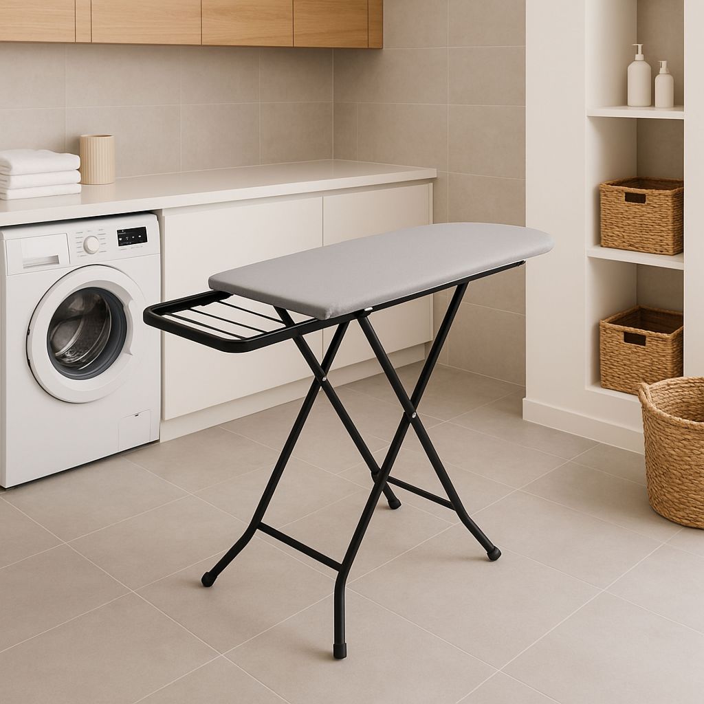 Tabua Passadeira de Passar Roupa Dobrável 3 Andares Técido Térmico Extra Forte Com Porta Ferro