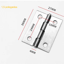 KIT 10-40 Dobradiças de 1.5 polegada para portas e móveis de madeira (parafusos não incluídos) LUMINAX3