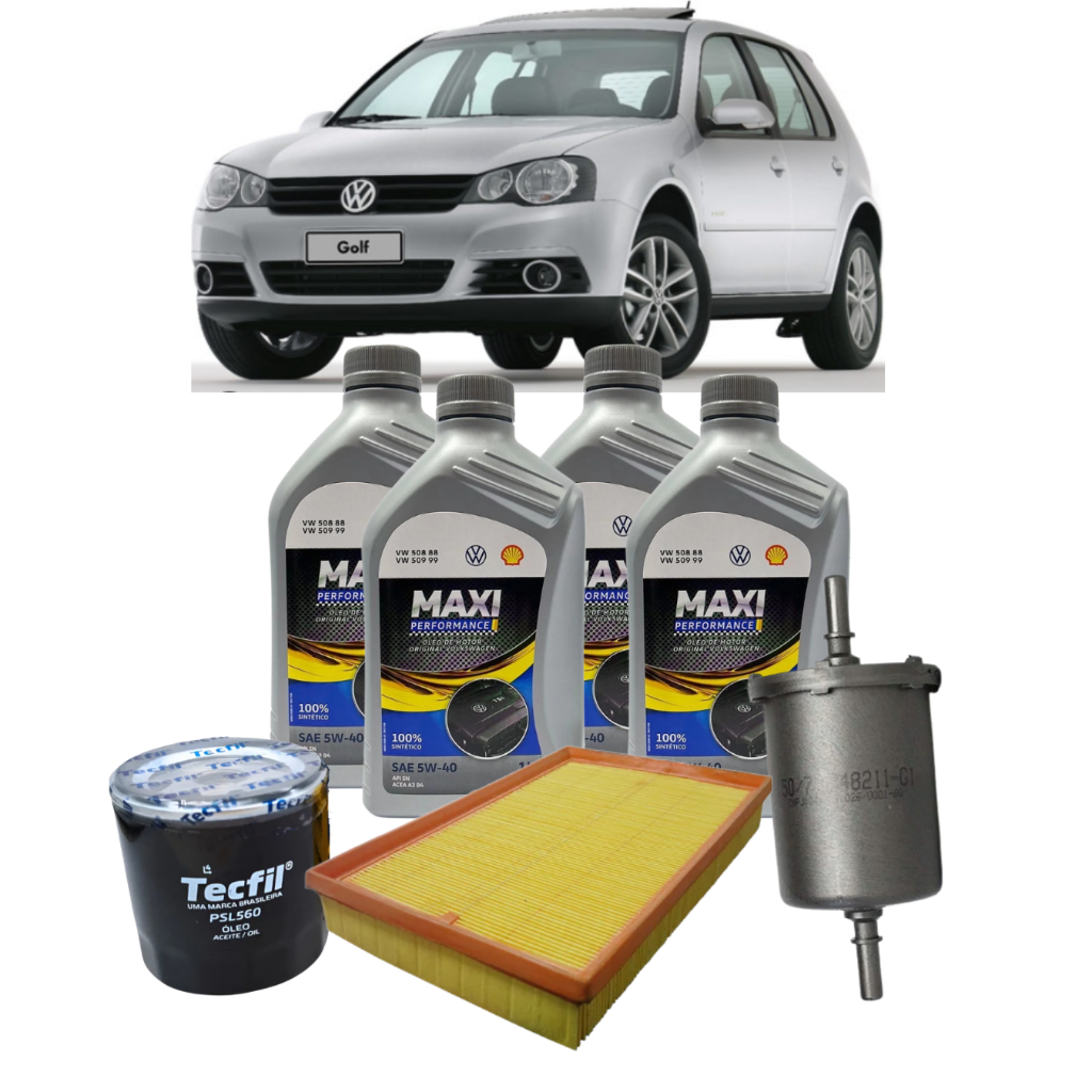 Kit Troca de Óleo e Filtros 5w40 Sintético Volkswagen GOLF 1.6 8v 2007 À 2011 em Oferta na Shopee