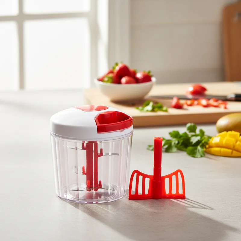 Processador De Alimentos Manual 800ML Com 5 Lâminas Triturador Fatie E Triture Com Agilidade Útil em Oferta na Shopee