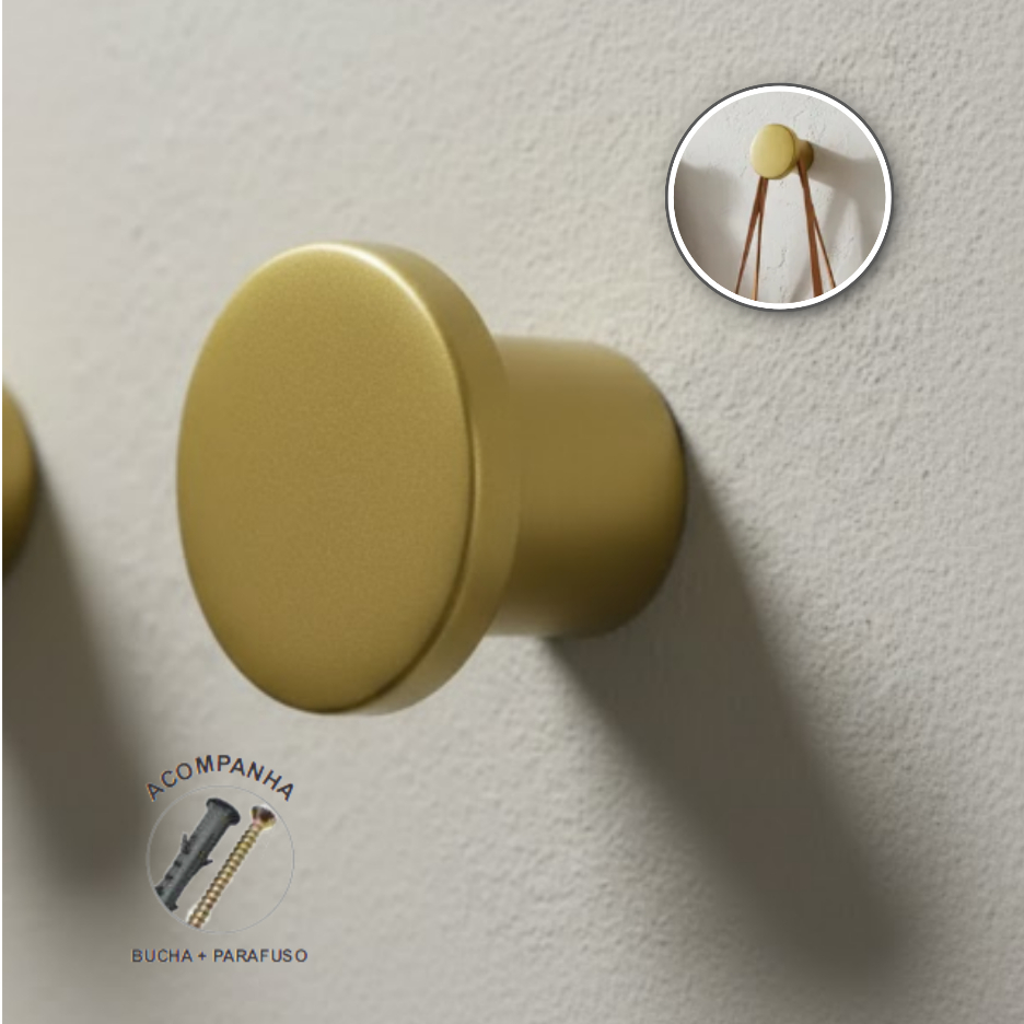 Suporte Espelho Adnet Alumínio Dourado