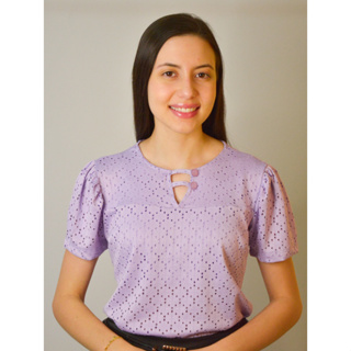 BLUSA MANGA CURTA MODA EVANGÉLICA LAISE DE MALHA FORRADA COM ELASTANO CONFORTÁVEL BORDADA  BLUSA SOCIAL em Oferta na Shopee
