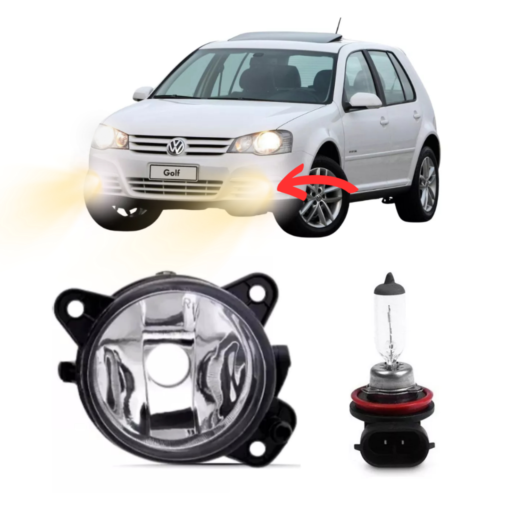 Farol de Milha Auxiliar Volkswagen Golf G5 2008 2009 2010 2011 2012 2013 Lente Vidro Lâmpada HB4