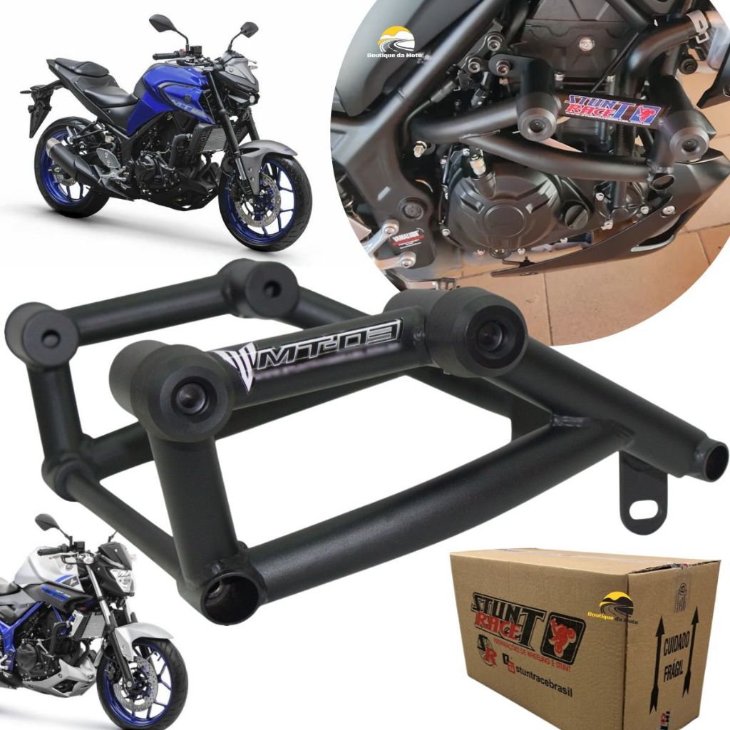 Protetor Stunt Race MT-03 2015 a 2024 slider gaiola proteção motor e carenagem yamaha MT 03
