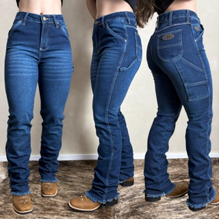 Jeans Feminino Country Carpinteiro Estilo Western Modelo Calça Premium Uso Diário Roça Rodeio em Oferta na Shopee