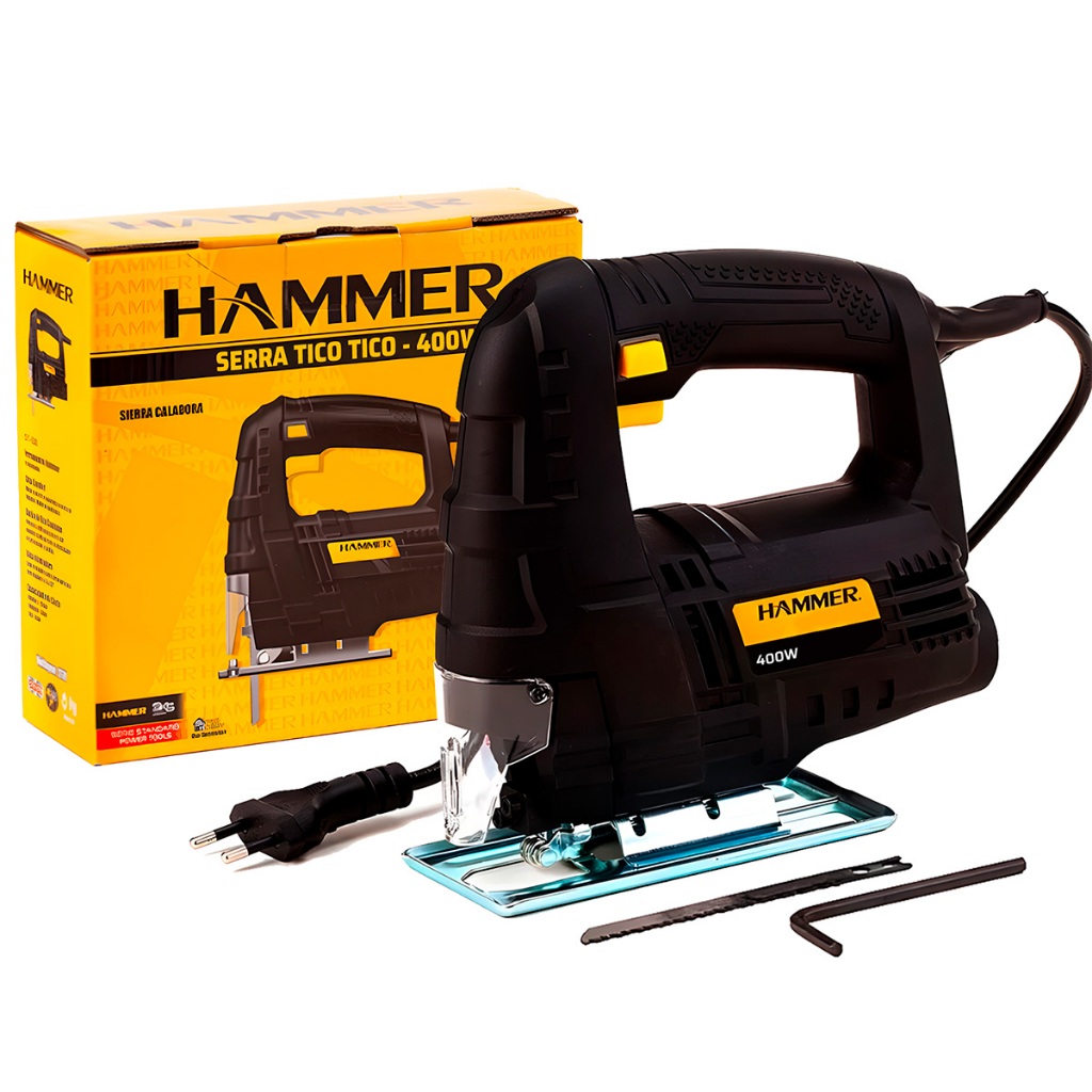 Serra Tico Tico 400 Watts 3000gpm Madeira Metal Base Ajustável Botão De Trava C/ Lâmina St400 Hammer em Oferta na Shopee