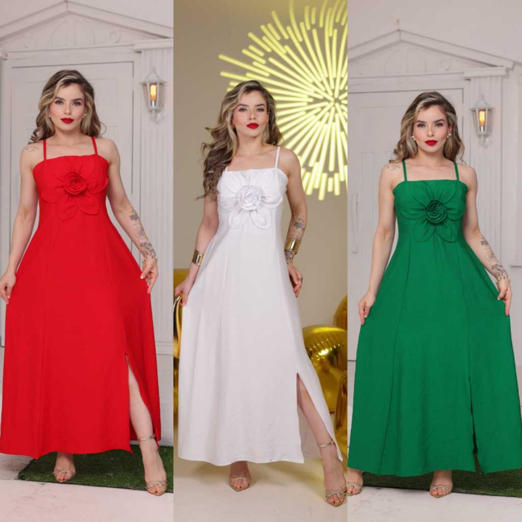 vestidos midi com flor para natal y anho novo muito confortable moda 2025