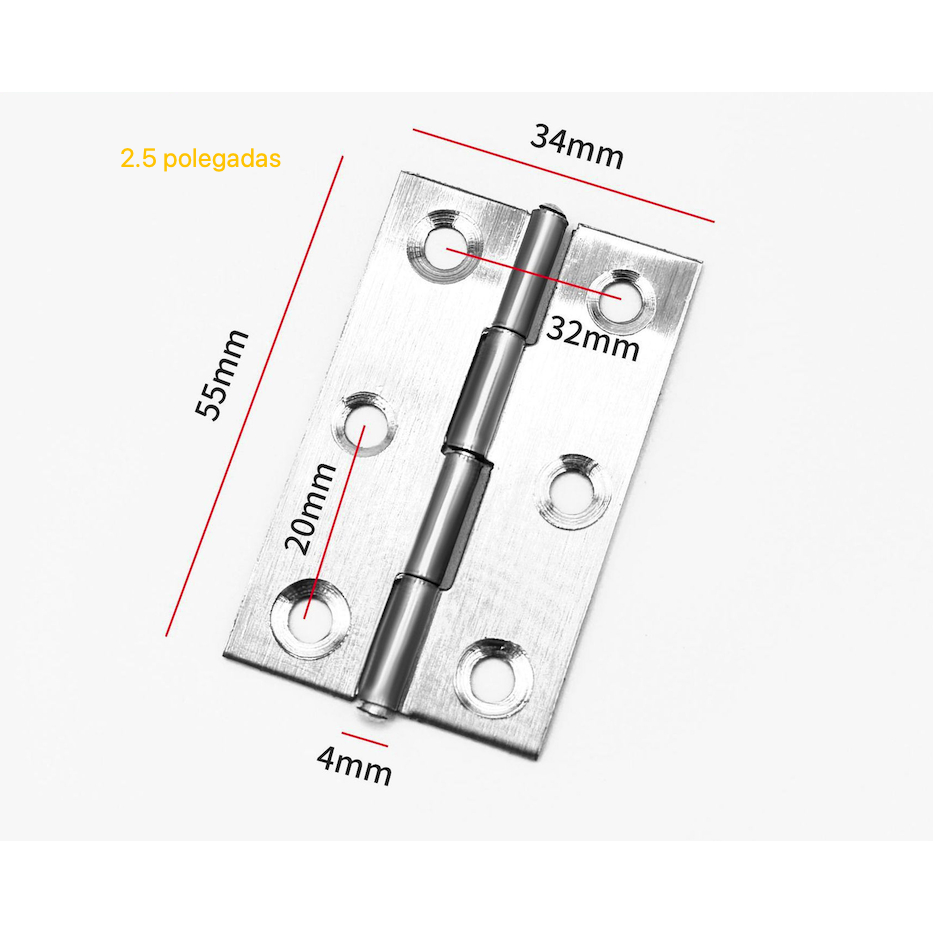 KIT, dobradiças de 2,5 polegada para portas e móveis de madeira (parafusos não incluídos) ALTO em Oferta na Shopee