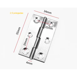 KIT 3-12 Dobradiças de 2,5 polegada para portas e móveis de madeira (parafusos não incluídos) LUMINAX3