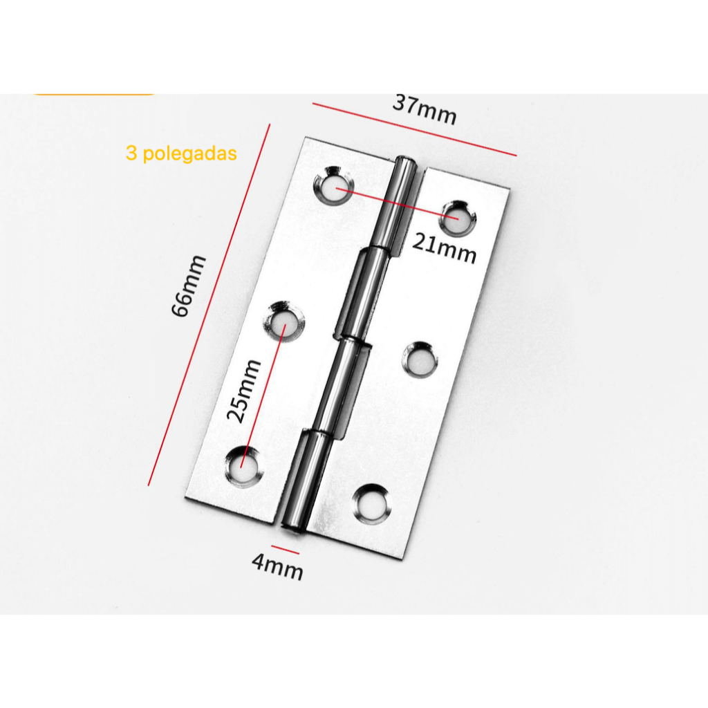 KIT Dobradiças Aço Inox N-304 3 Polegada P/Portas Móveis de Madeira (Parafusos Não Incluídos) ULTRA em Oferta na Shopee