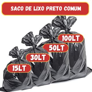 Saco de lixo resistente com 50 / 100 unidades 15/30/50/100 Litros direto da fábrica em Oferta na Shopee