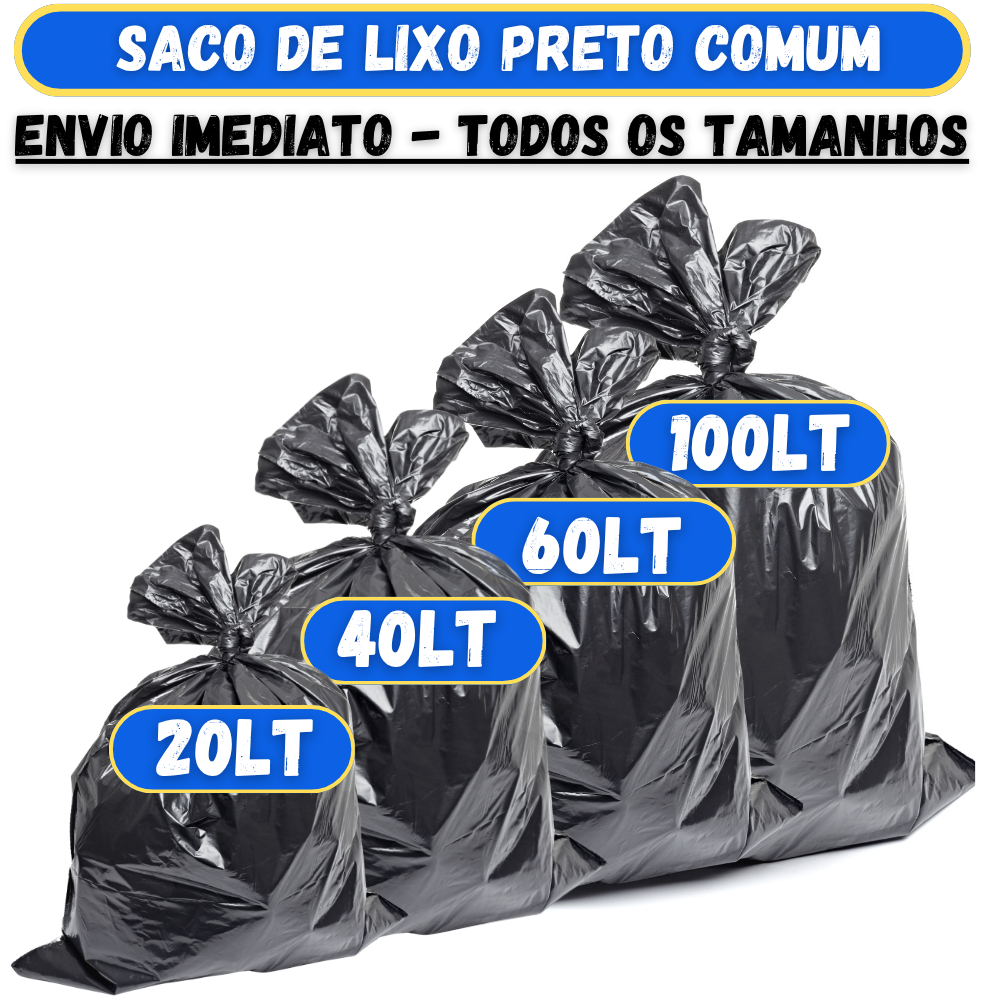 Saco de lixo resistente com 100 unidades 20/40/60/100 Litros direto da fábrica