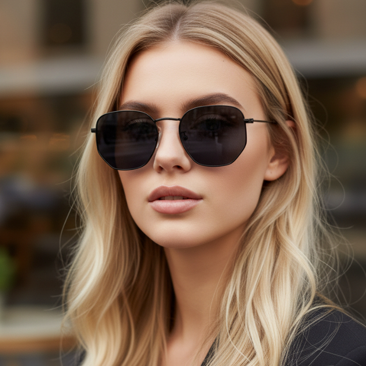 Óculos de Sol Hexagonal Premium Classico Vintage Blogueira Tendencia uv400 Masculino Feminino em Oferta na Shopee