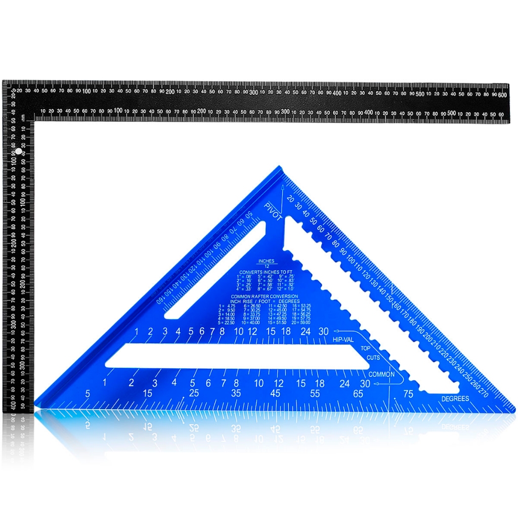 Esquadro De Aço 24'' Profissional Precisão 600mm x 400mm + Esquadro Rápido Triangular Combinado em Oferta na Shopee