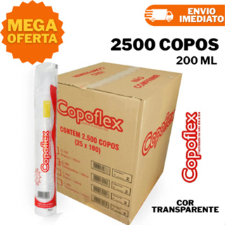 Copo Descartável 200ML Transparente Copoflex - 2500 unidades em Oferta na Shopee
