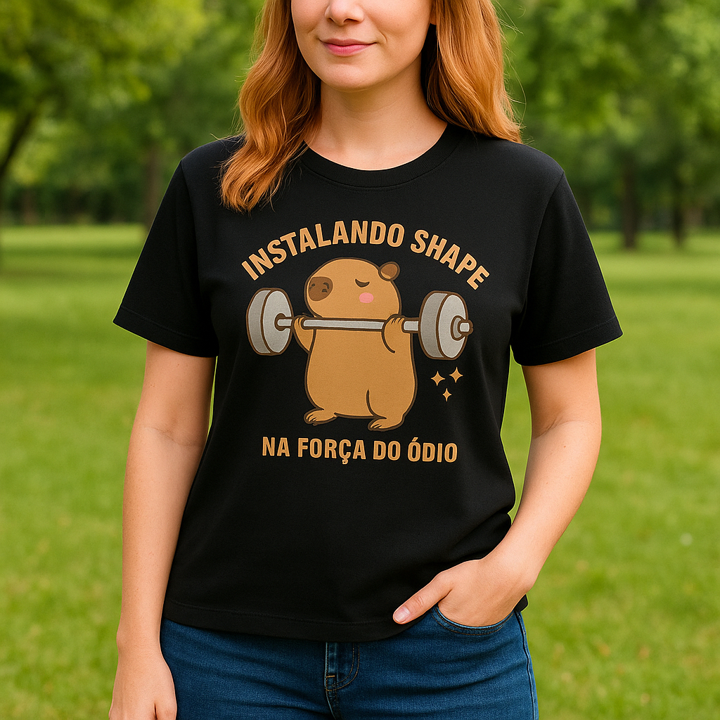 Blusa academia dia a dia básica suplex manguinha Cor Estampa Surpresa