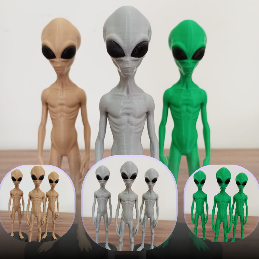 Kit 3 Bonecos ET Alienígenas - Extraterrestres Decorativos Colecionáveis em Oferta na Shopee