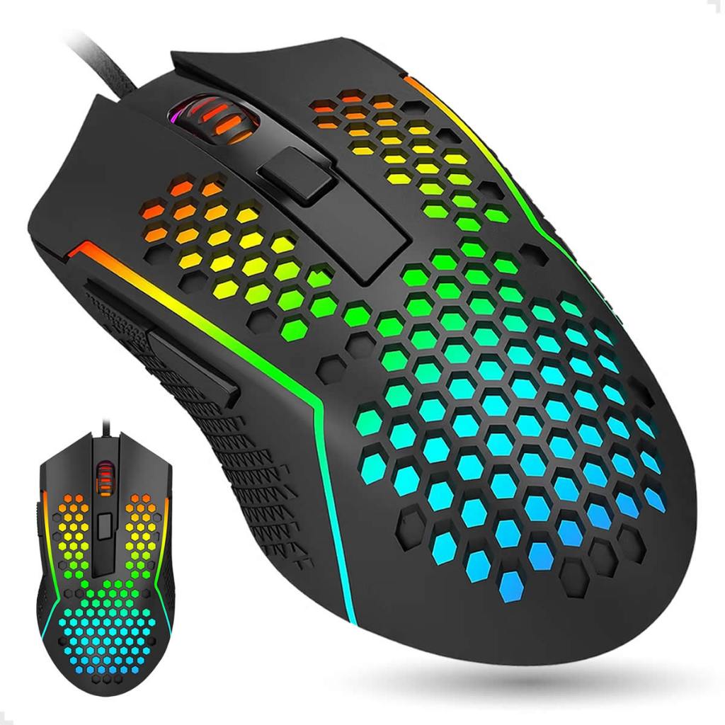 REDRAGON Mouse Gamer RGB Reaping Plus 52.000 DPI Sensor Pixart PAW3395 Profissional M987P-K V2