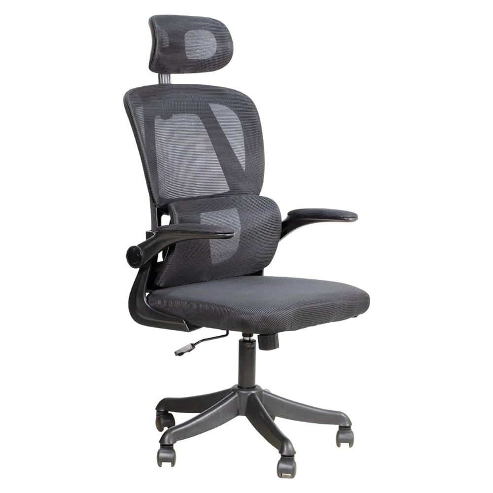 Cadeira Escritório Ergonômica Giratória Apoio Braços e Lombar Syberflex em Oferta na Shopee