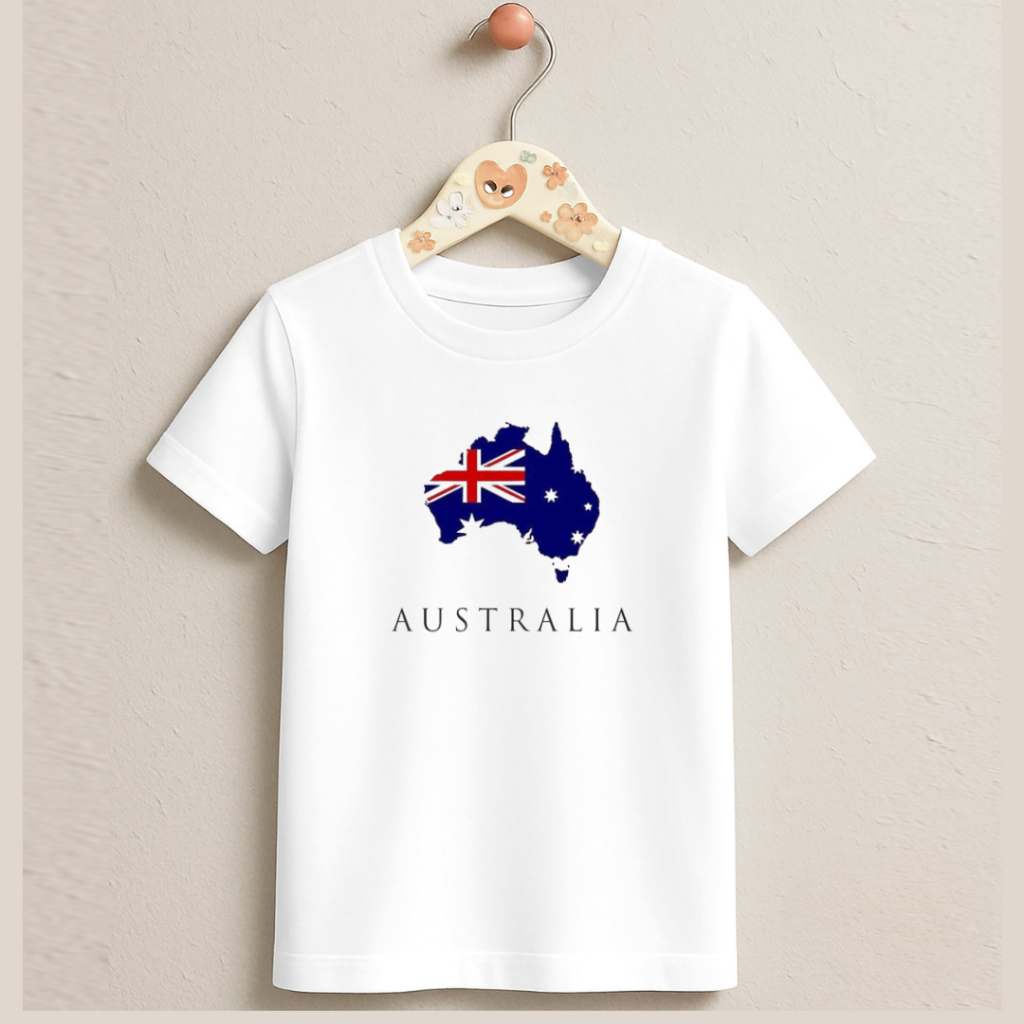 Camiseta Infantil Juvenil Unissex Mapa Da Austrália País