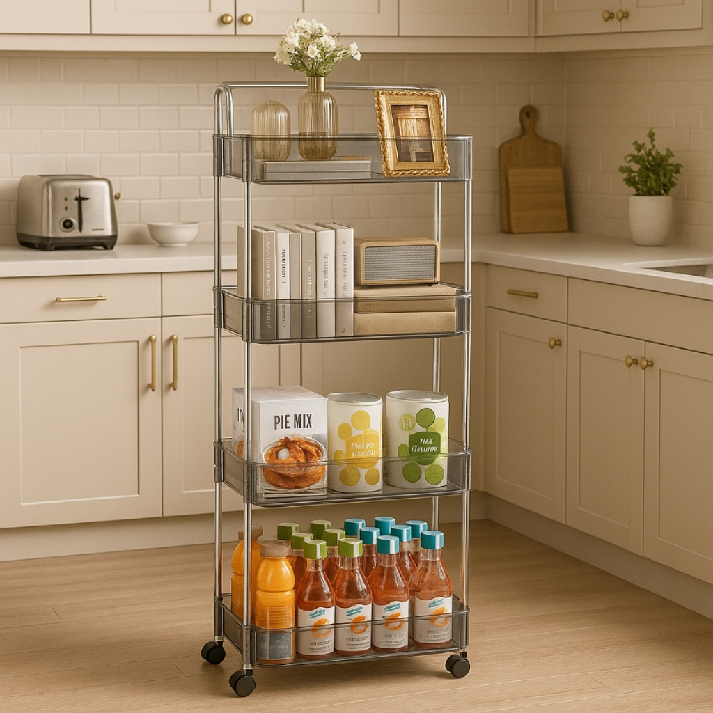 Prateleira Carrinho Auxiliar Organizador De Objetos Multiuso 4 Andares Com Rodas Portátil Reforçado em Oferta na Shopee